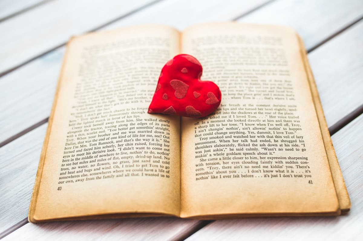 A romantasy book cover with foil detailing and an illustrated couple